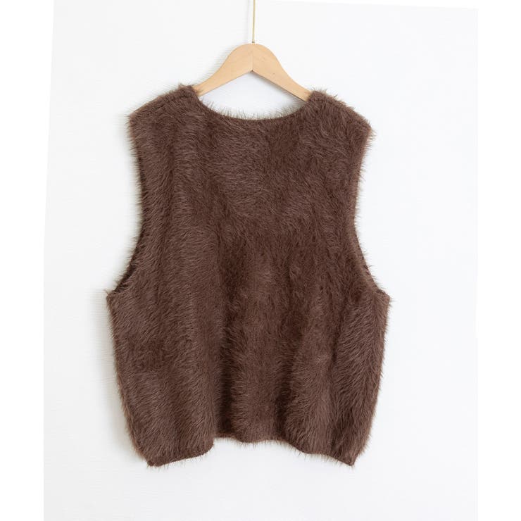 Vネック起毛フェザーニットベストふわふわ | Miniministore | 詳細画像22 