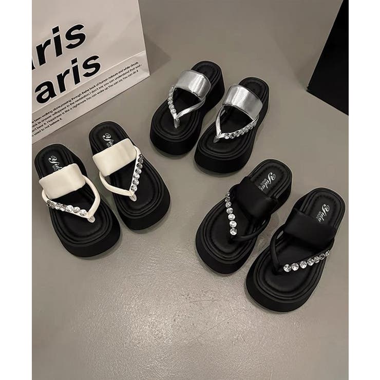 ラインストーン トングサンダル厚底美脚靴 | Miniministore | 詳細画像19 