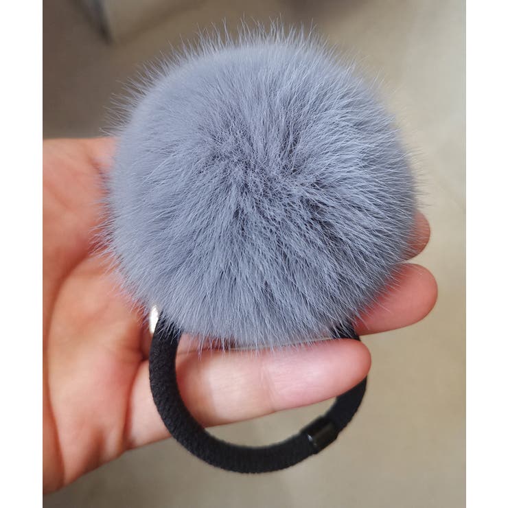 ファーヘアゴム ポンポンヘアアクセ韓国風[品番：II000014707