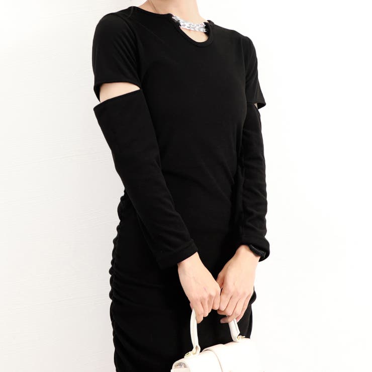 ダナキャランニューヨーク DKNY ☆Vネックシャツワンピース
