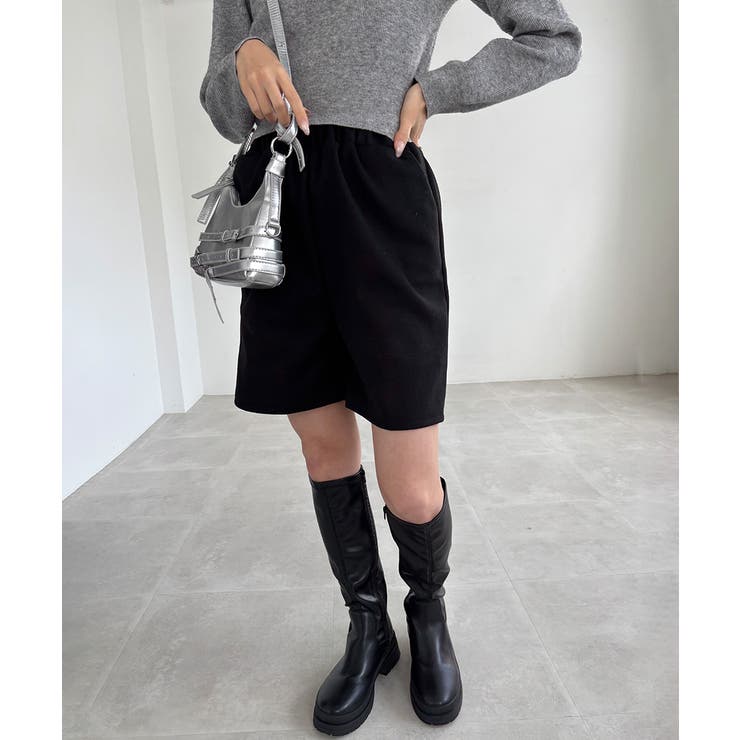 ウール風ハーフパンツ５分丈ワイドパンツ | Miniministore | 詳細画像15 