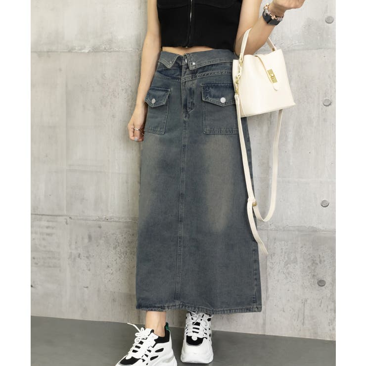 デニムマキシスカート バックスリット入り | Miniministore | 詳細画像17 