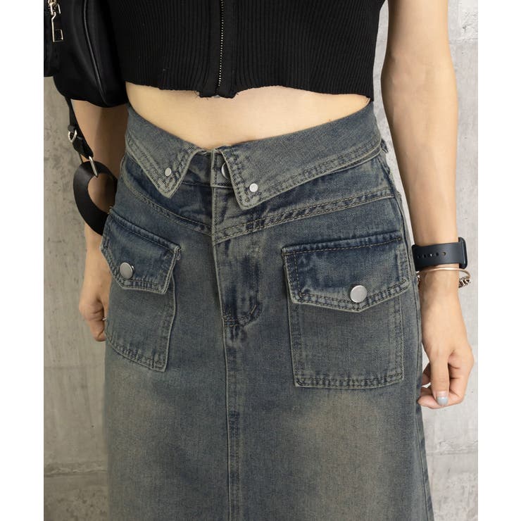 デニムマキシスカート バックスリット入り | Miniministore | 詳細画像19 