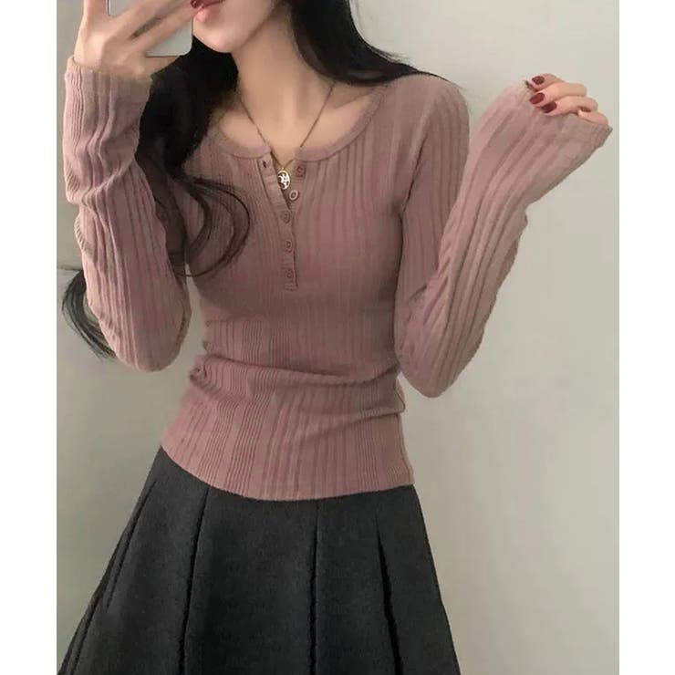 ヘンリーネックリブカットソー ニットソー | Miniministore | 詳細画像15 