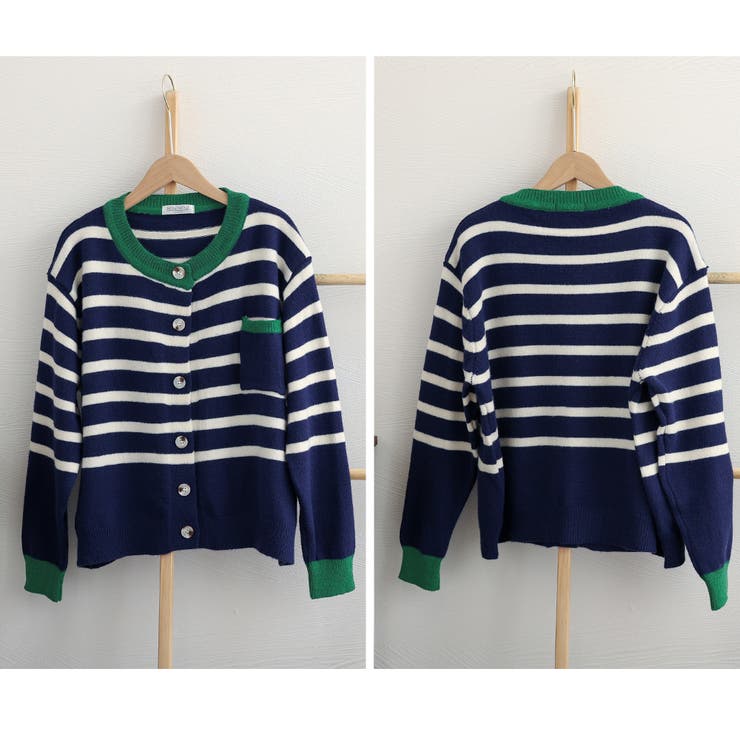 ボーダー柄カーディガン レディースニット | Miniministore | 詳細画像3 