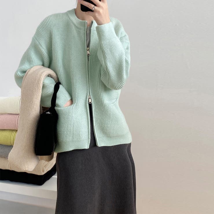 ニットカーディガン ジップアップアウター | Miniministore | 詳細画像11 