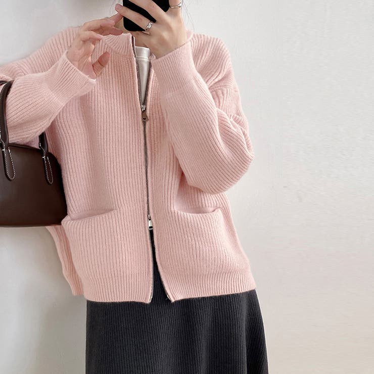 ニットカーディガン ジップアップアウター | Miniministore | 詳細画像6 