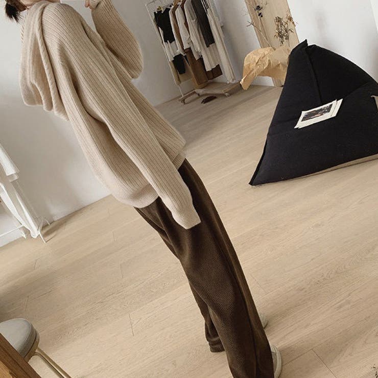 リブニットパーカーレディース韓国トップス | Miniministore | 詳細画像8 