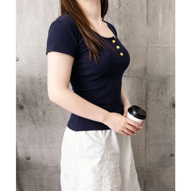 ヘンリーネック 半袖Tシャツワンポイント | Miniministore | 詳細画像21 