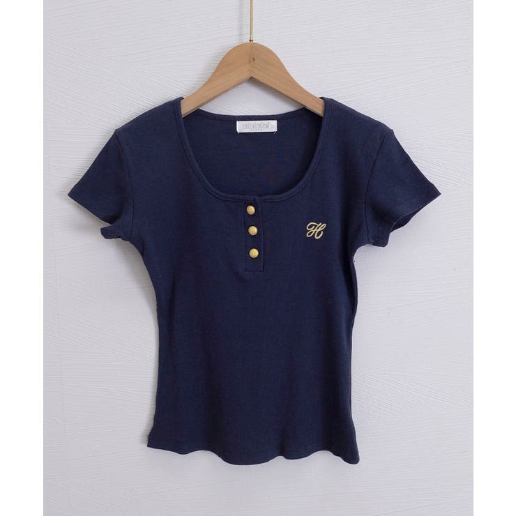 ヘンリーネック 半袖Tシャツワンポイント | Miniministore | 詳細画像23 