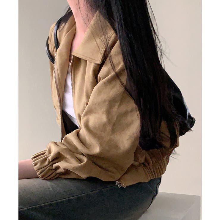 スエード調ジャケット韓国風ライトアウター | Miniministore | 詳細画像4 