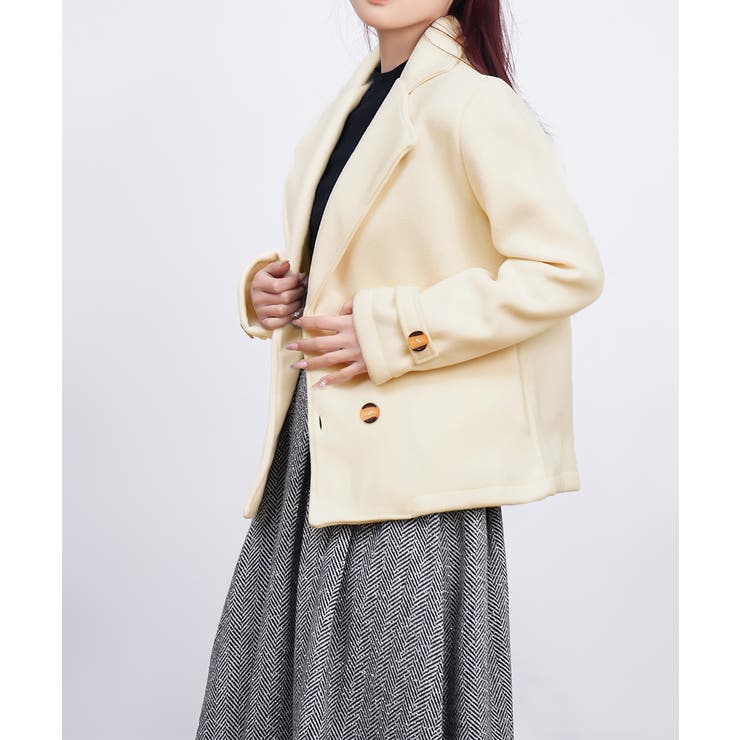 ウールタッチダブルブレストショートコート | Miniministore | 詳細画像14 