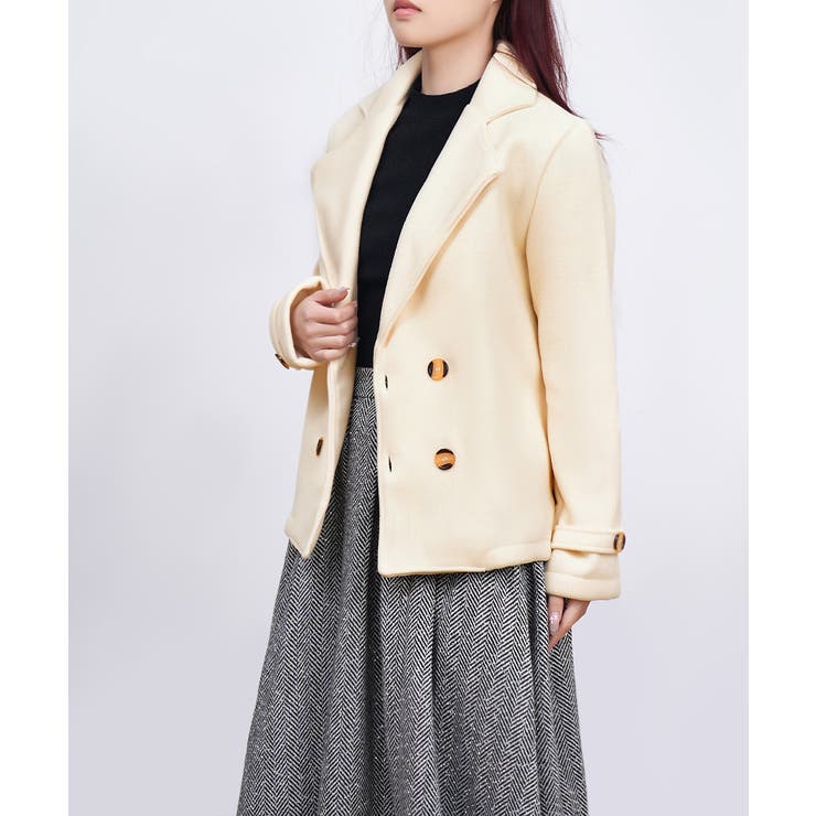 ウールタッチダブルブレストショートコート | Miniministore | 詳細画像16 