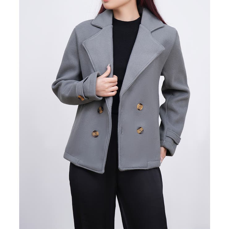 ウールタッチダブルブレストショートコート | Miniministore | 詳細画像20 