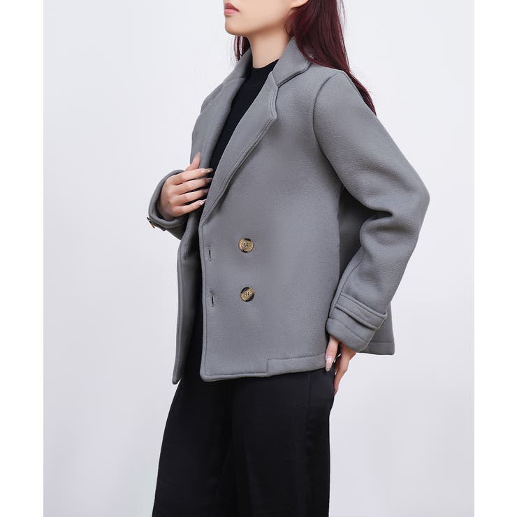 ウールタッチダブルブレストショートコート | Miniministore | 詳細画像21 
