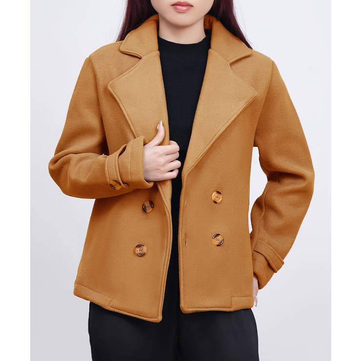 ウールタッチダブルブレストショートコート | Miniministore | 詳細画像23 