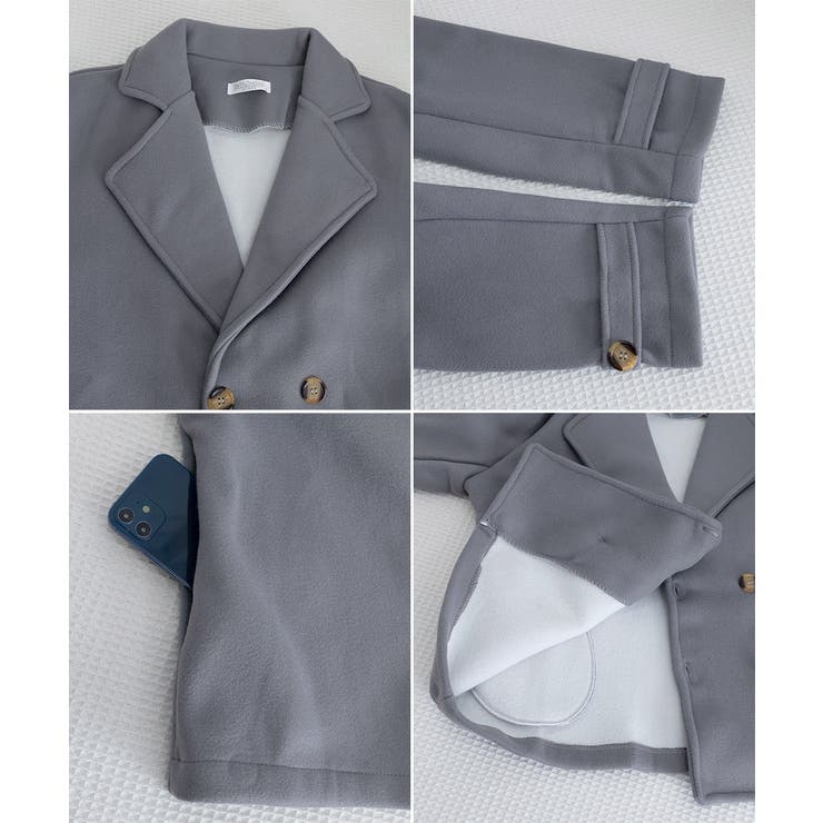 ウールタッチダブルブレストショートコート | Miniministore | 詳細画像28 