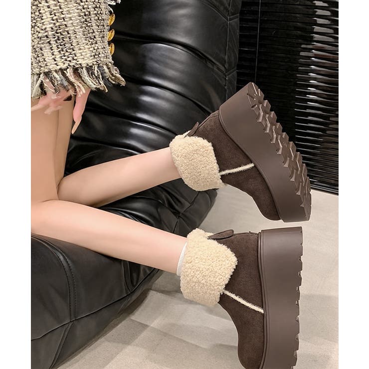厚底ボアムートンショートブーツ秋冬防寒靴 | Miniministore | 詳細画像19 