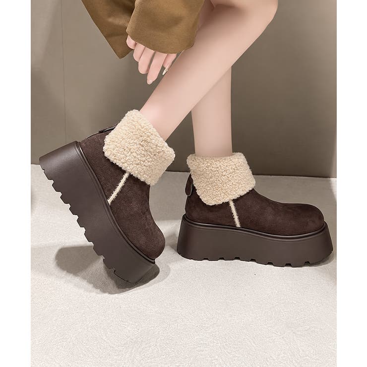 厚底ボアムートンショートブーツ秋冬防寒靴 | Miniministore | 詳細画像8 