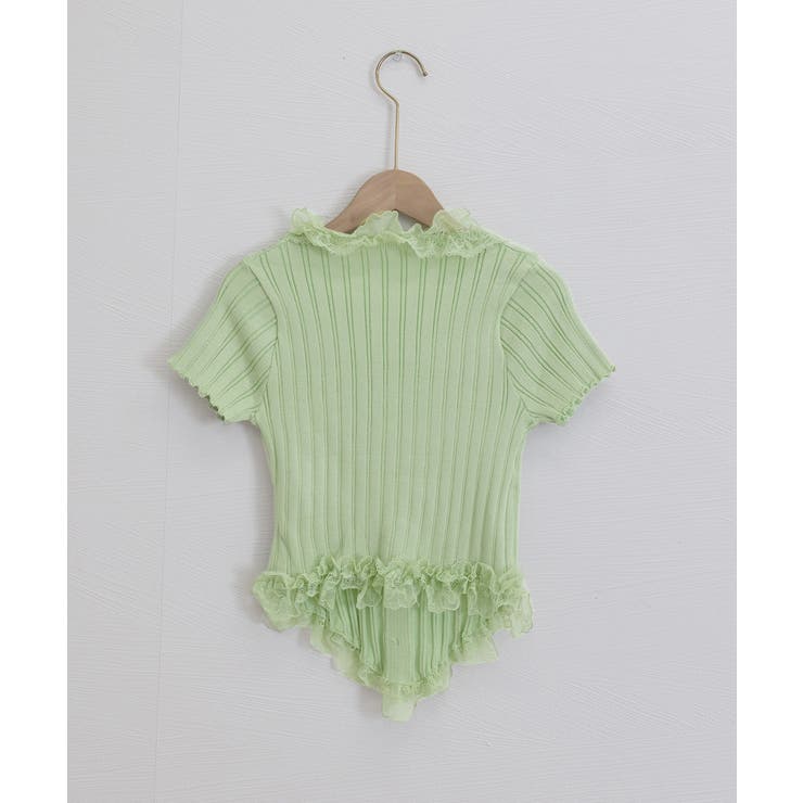 レースフリルニットトップスショート丈夏服 | Miniministore | 詳細画像26 