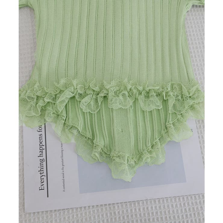 レースフリルニットトップスショート丈夏服 | Miniministore | 詳細画像29 