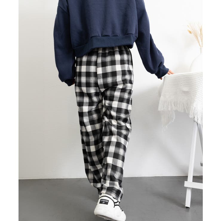 裏起毛チェック柄パンツ 裏ボアパンツ防寒 | Miniministore | 詳細画像24 