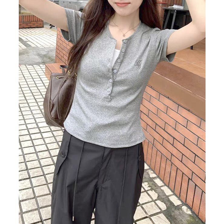 ヘンリーネックTシャツワンポイントロゴt | Miniministore | 詳細画像12 