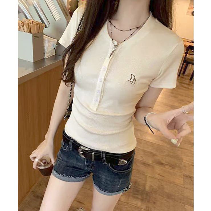 ヘンリーネックTシャツワンポイントロゴt | Miniministore | 詳細画像15 