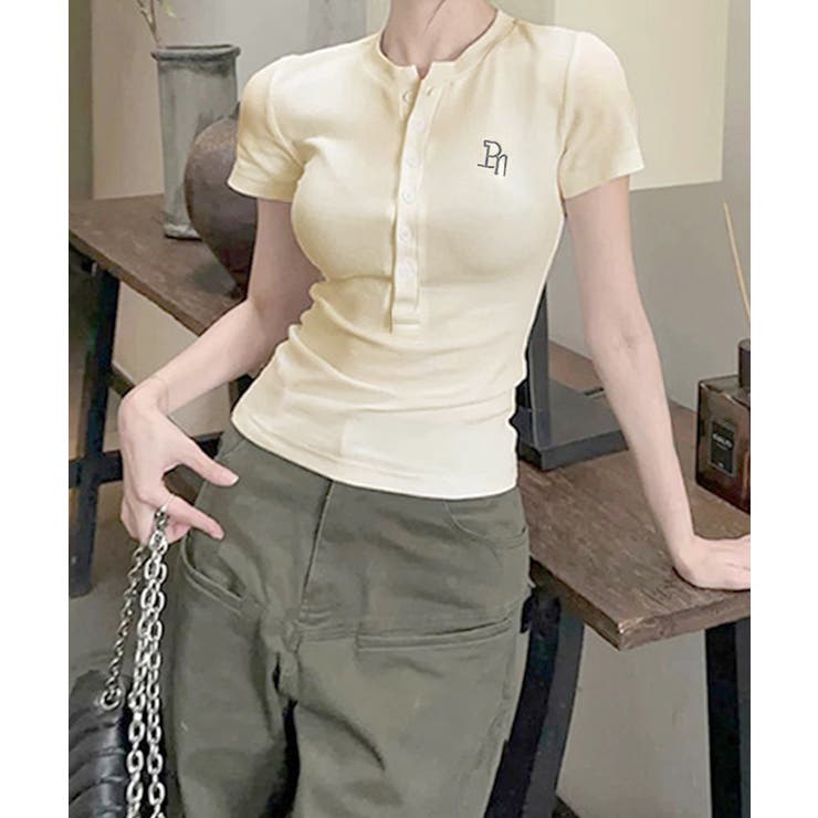 ヘンリーネックTシャツワンポイントロゴt | Miniministore | 詳細画像18 