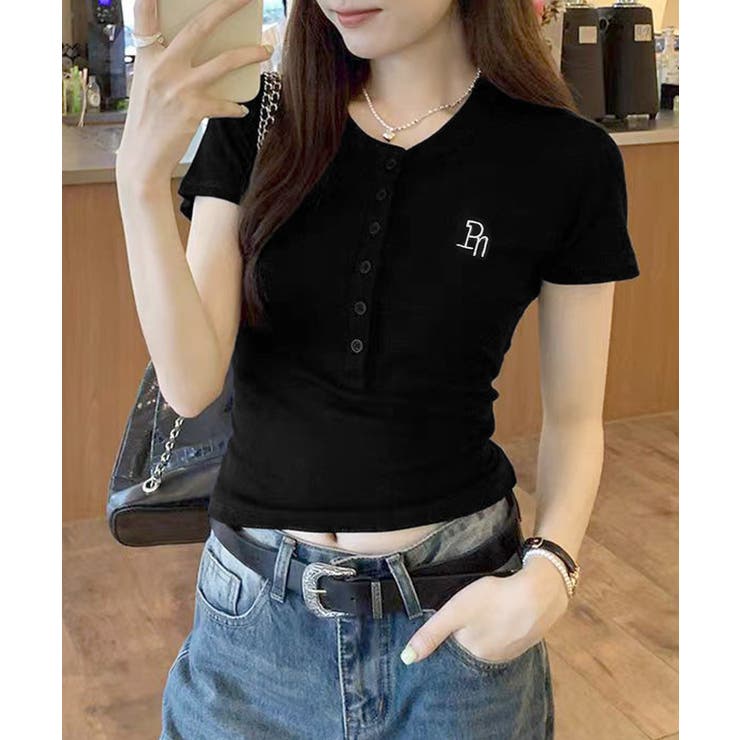 ヘンリーネックTシャツワンポイントロゴt | Miniministore | 詳細画像2 