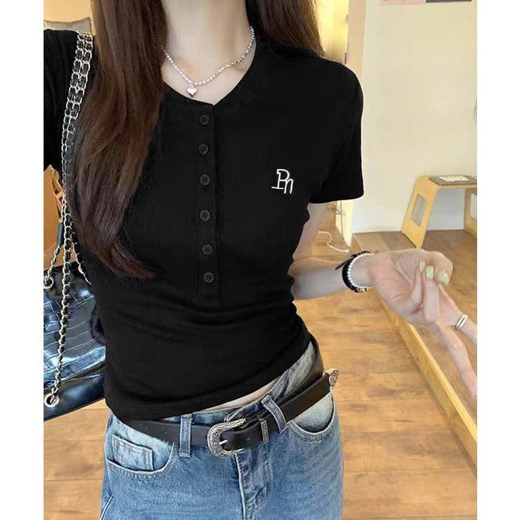 ヘンリーネックTシャツワンポイントロゴt | Miniministore | 詳細画像3 