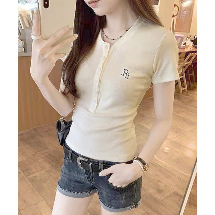 ヘンリーネックTシャツワンポイントロゴt | Miniministore | 詳細画像5 