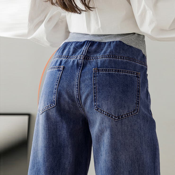 マタニティ用ジーンズ 楽天市場】産前 産後 兼用 デニム バギーパンツ ◇ S M L
