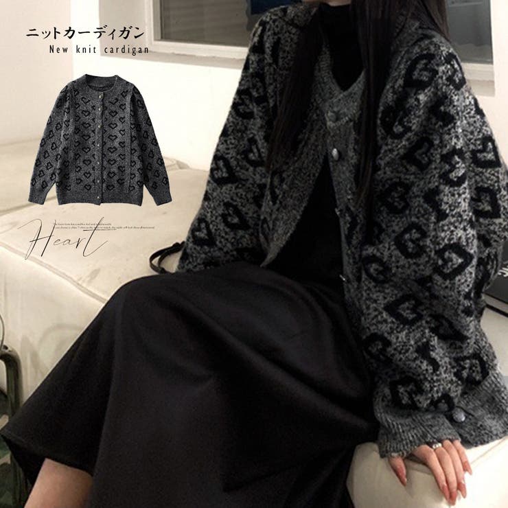 ニットカーディガン 柄 レディース 韓国 | Miniministore | 詳細画像1 