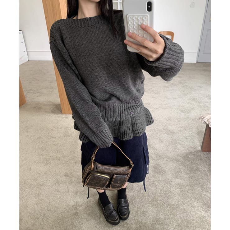 ニットトップス韓国風ペプラムニット春秋冬 | Miniministore | 詳細画像10 