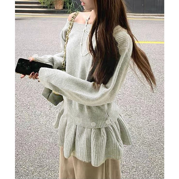 ニットトップス韓国風ペプラムニット春秋冬 | Miniministore | 詳細画像16 