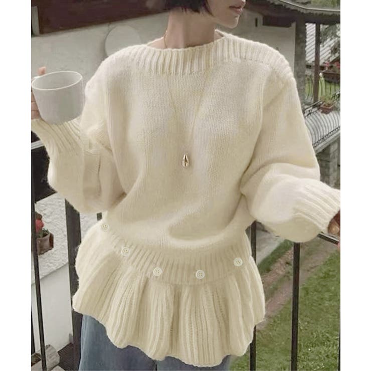 ニットトップス韓国風ペプラムニット春秋冬 | Miniministore | 詳細画像3 