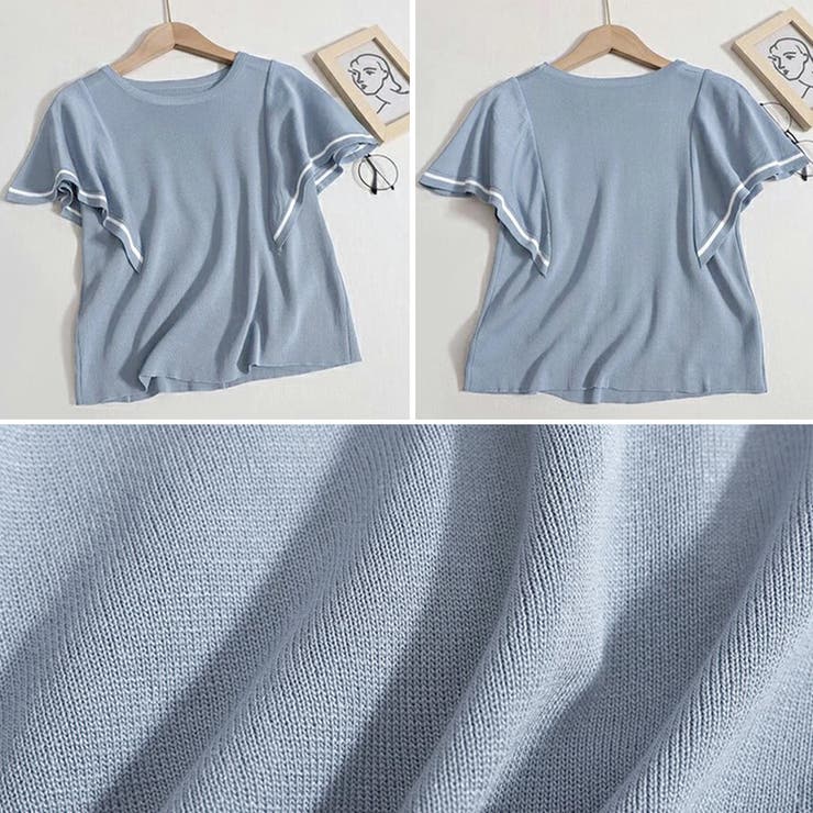 ラッフルスリーブ サマーニット 韓国夏服 | Miniministore | 詳細画像3 