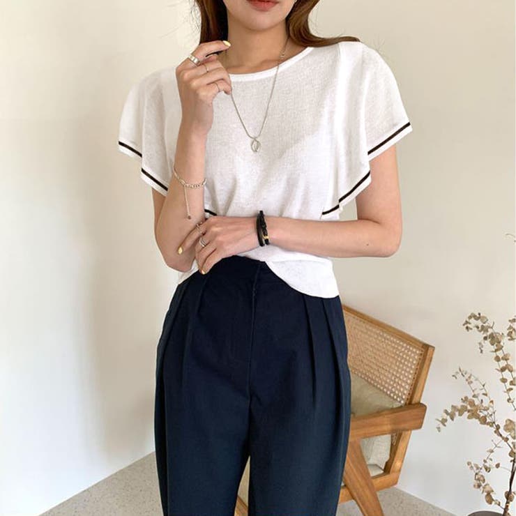 ラッフルスリーブ サマーニット 韓国夏服 | Miniministore | 詳細画像7 