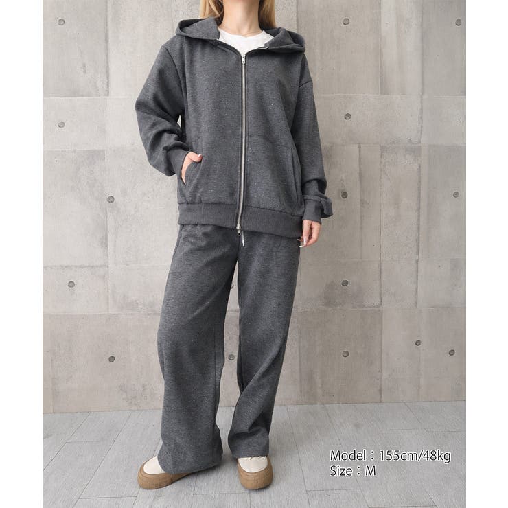 レディース上下2点セット韓国風ラメジップパーカースウェットパンツセットアップリラ… | SUNSHINE CLOSET | 詳細画像10 