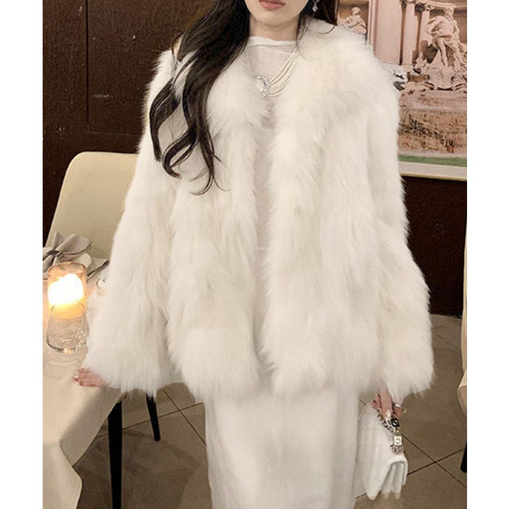 ふわふわフェイクファージャケットビッグ襟 | Miniministore | 詳細画像11 