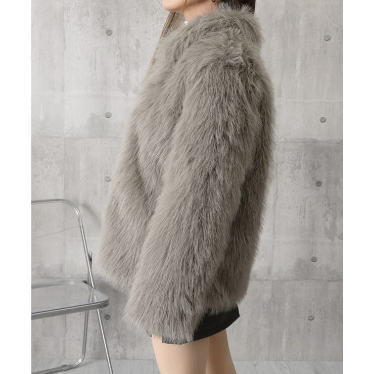 ふわふわフェイクファージャケットビッグ襟 | Miniministore | 詳細画像21 