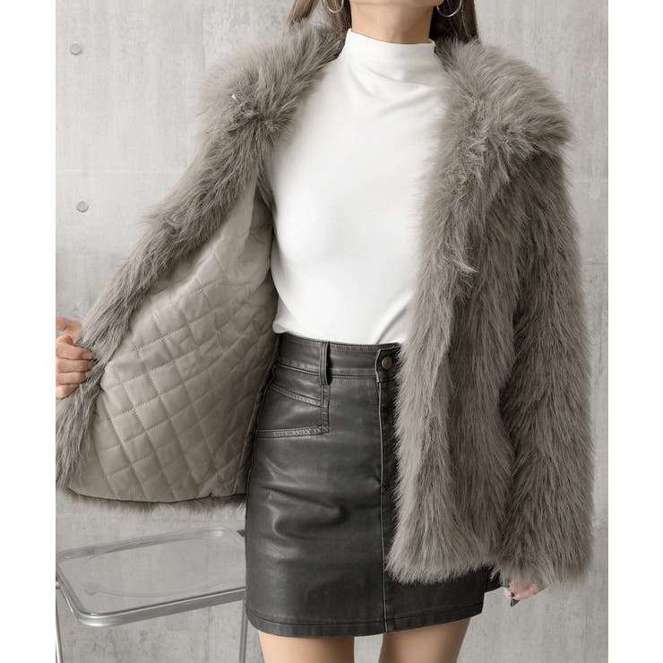 ふわふわフェイクファージャケットビッグ襟 | Miniministore | 詳細画像24 