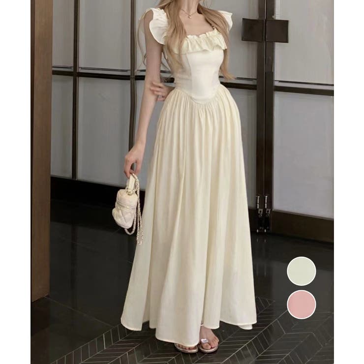 フリル付きワンピース ノースリーブワンピ | Miniministore | 詳細画像1 