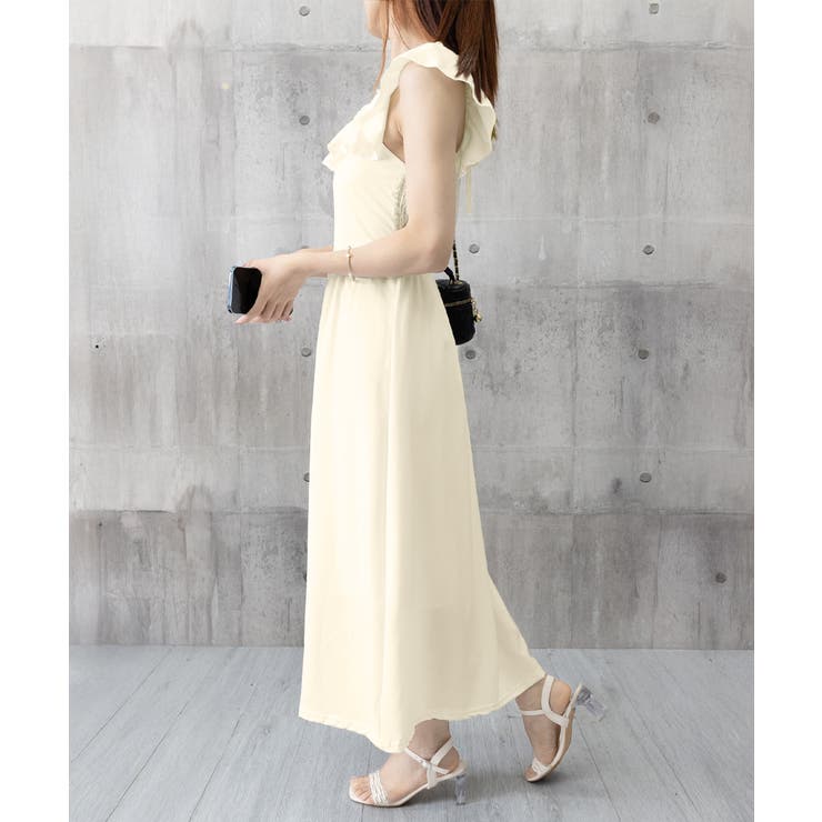 apolina アイボリー フリル付きノースリーブワンピース 5-7歳 imgrc0099036446.jpg