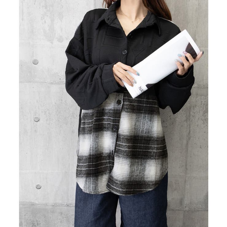 エンボスロゴスウェットアウターチェック柄 | Miniministore | 詳細画像14 