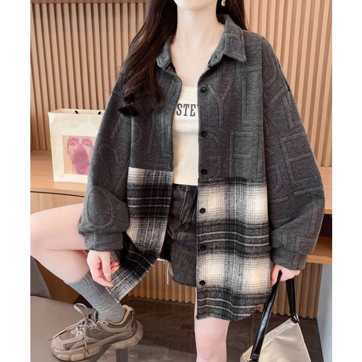 エンボスロゴスウェットアウターチェック柄 | Miniministore | 詳細画像2 