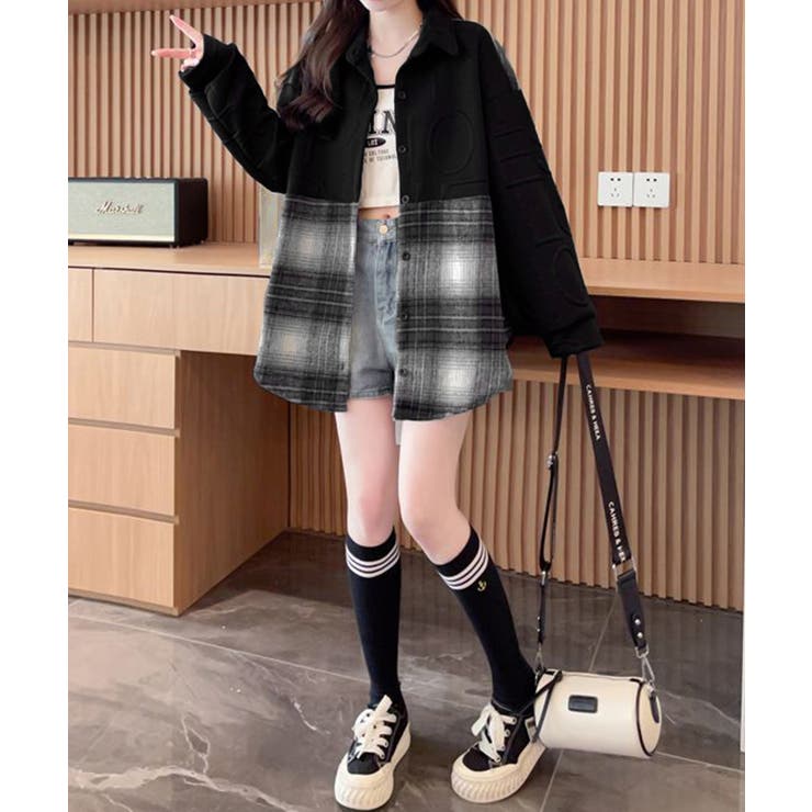 エンボスロゴスウェットアウターチェック柄 | Miniministore | 詳細画像6 