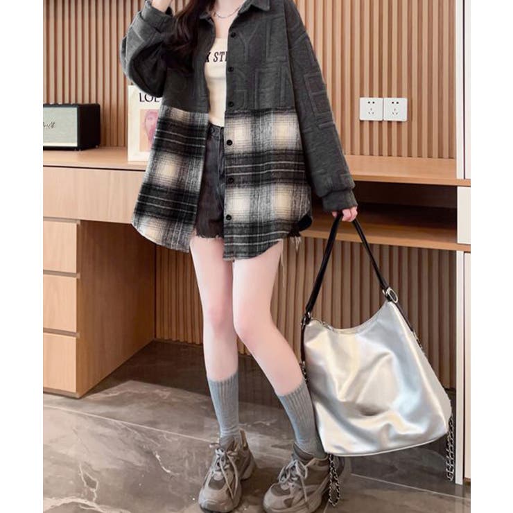 エンボスロゴスウェットアウターチェック柄 | Miniministore | 詳細画像9 