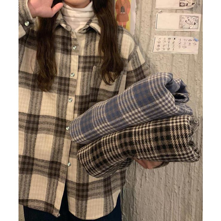 裏起毛チェックシャツジャケット ゆったり | Miniministore | 詳細画像10 